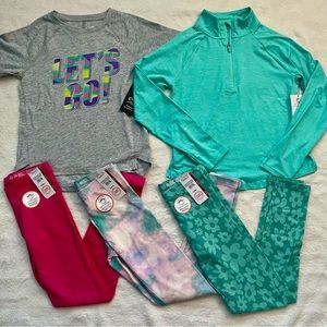 NWT Girls 6/7 leggings and tops bundle